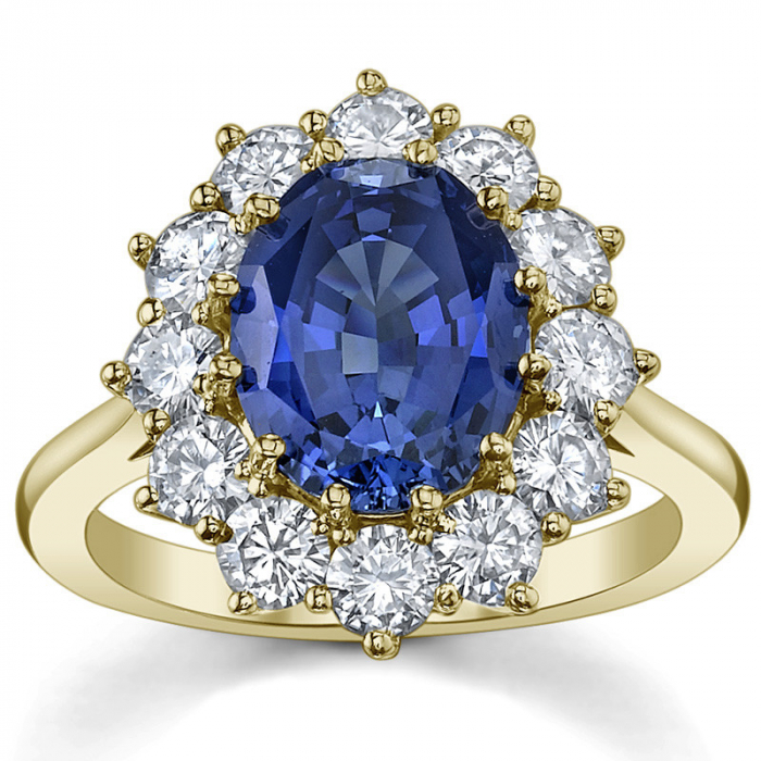 Inel Lady Di | Safir si Diamante de laborator [6]