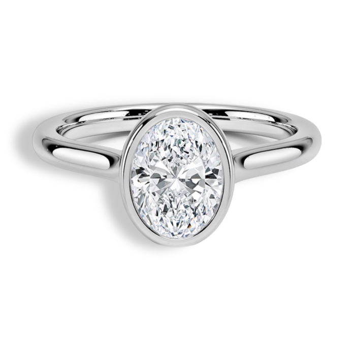 Inel Luna Oval Bezel Moissanite [1]