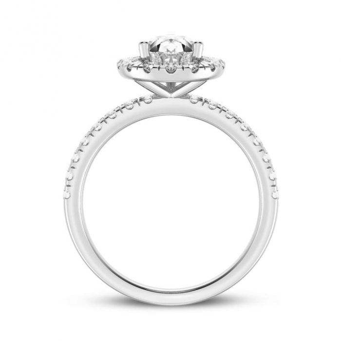 Inel Pear cut Halo Moissanite [3]