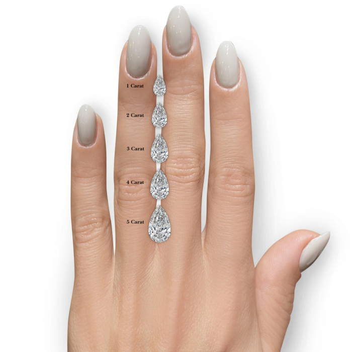 Inel Pear cut Halo Moissanite [9]