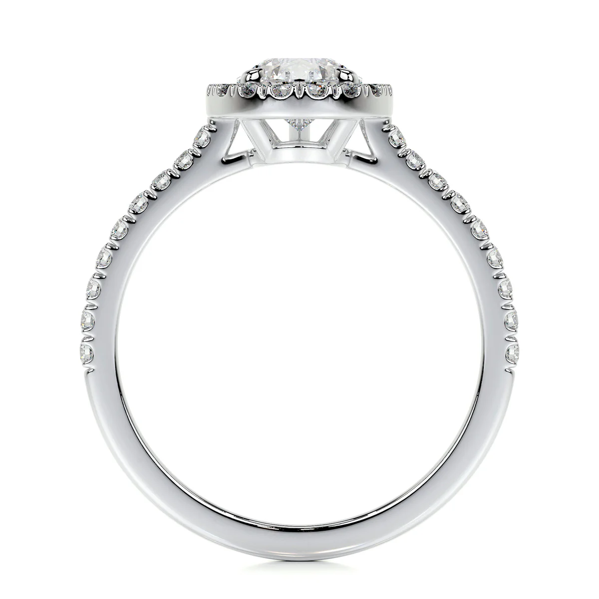 Inel Pear Halo Band Pave 1,5 CT [2]