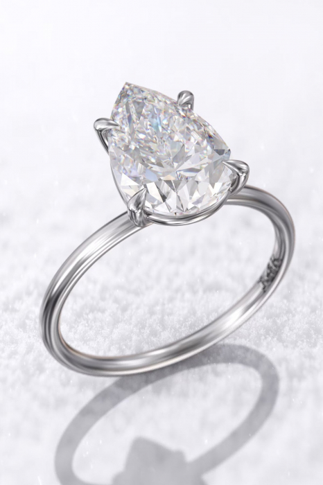 Inel logodna diamant de laborator lacrima briliant | Aur 10K 14K 18K sau Platina [3]