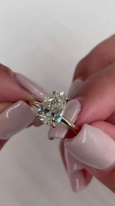 Inel logodna diamant de laborator lacrima briliant | Aur 10K 14K 18K sau Platina [12]