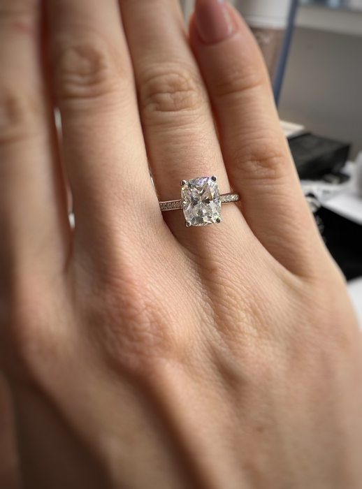 Cushion Moissanite 3 CT Engagement Ring [6]