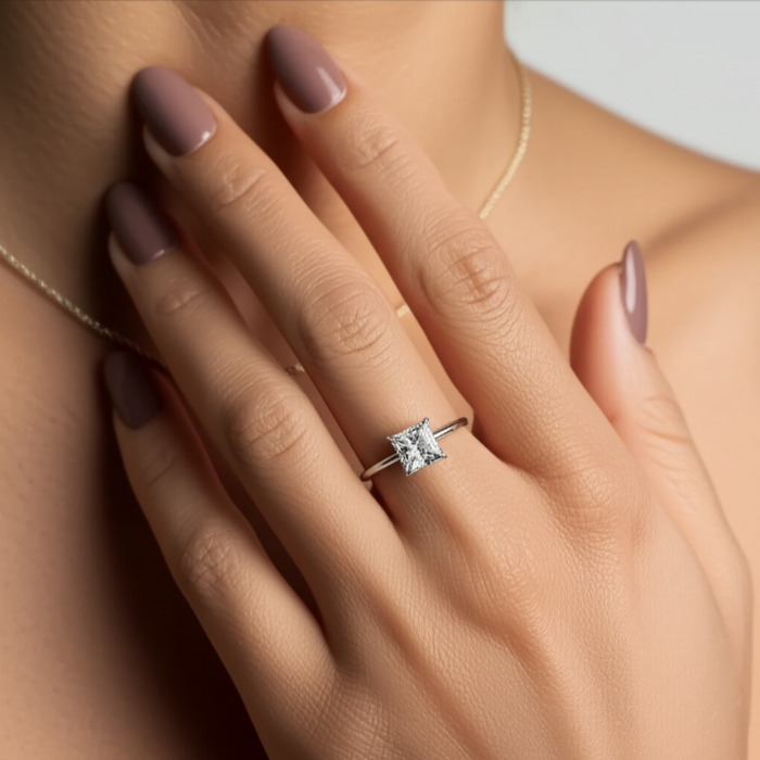 Inel Solitaire Princess 1 CT [6]