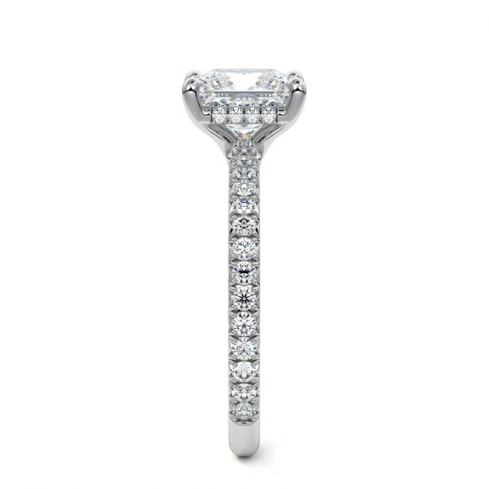 Inel Princess Hidden Halo Band Pave 1,4 CT [4]