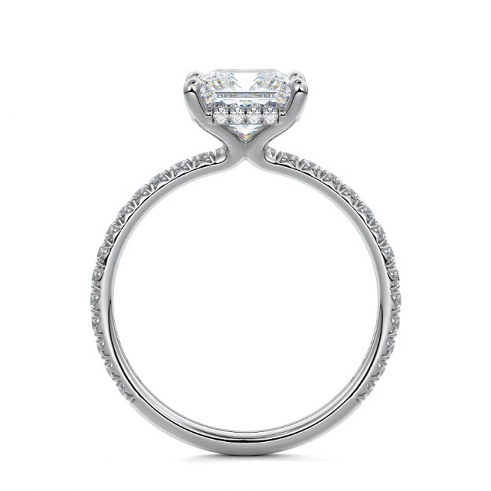 Inel Princess Hidden Halo Band Pave 1,4 CT [3]