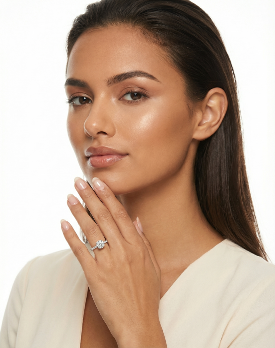 Ring Round Hidden Halo Band Pave 1.4 CT [6]