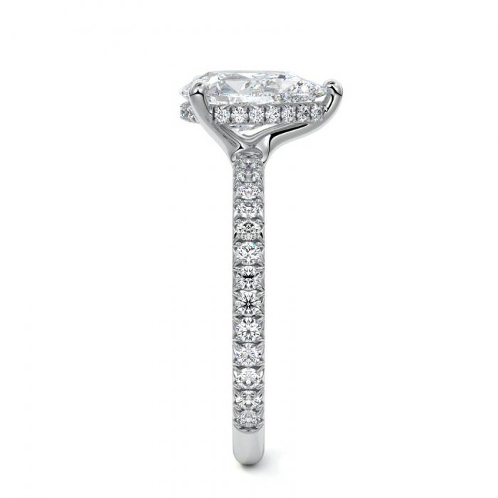 Inel Pear Hidden Halo Band Pave 1,4 CT [3]