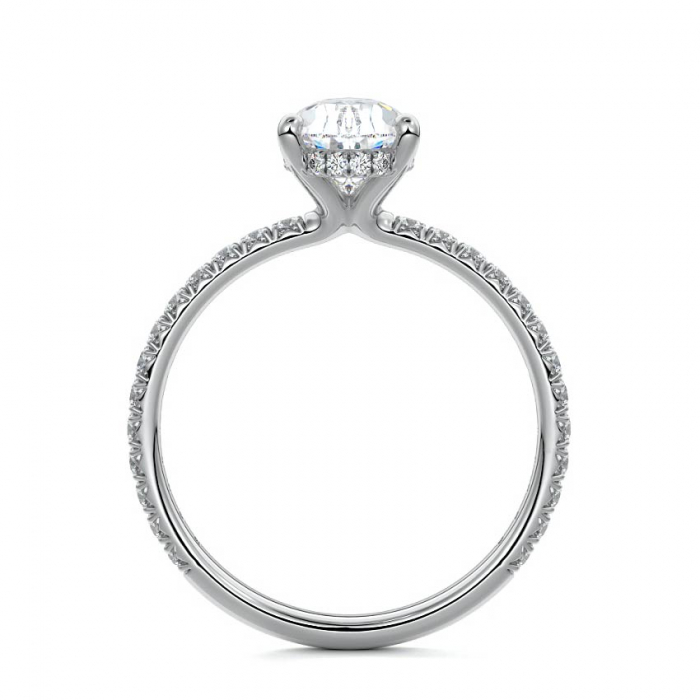 Inel Pear Hidden Halo Band Pave 1,4 CT [4]