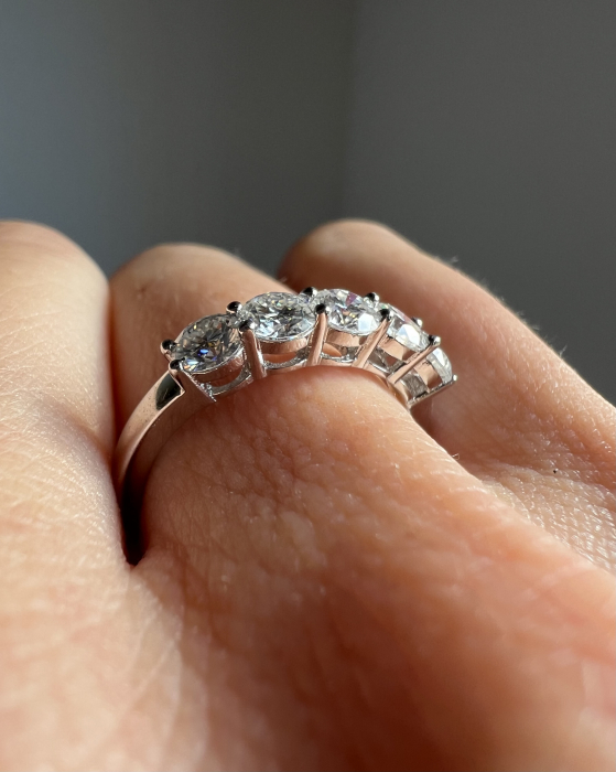 Inel Semieternity 5 Stones Moissanite [7]