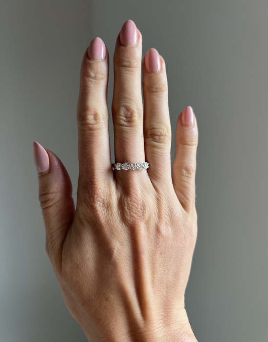 Inel Semieternity 5 Stones Moissanite [8]