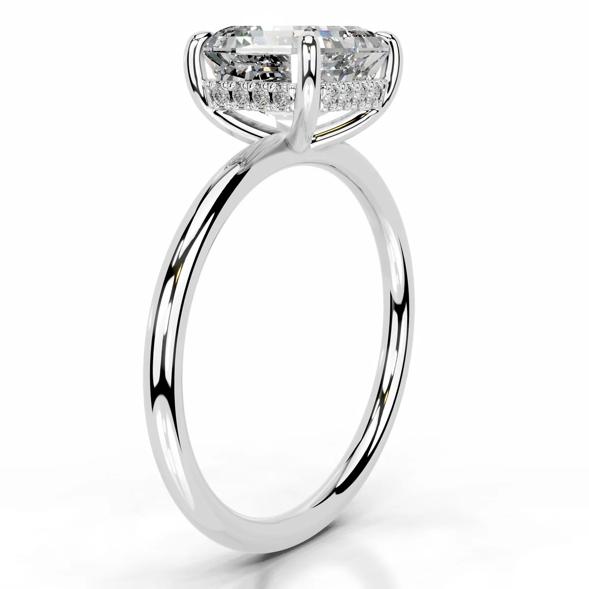 Inel Solitaire Asscher Hidden Halo 2,1 CT [3]