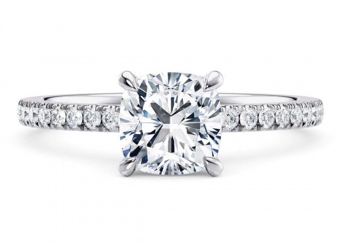 Inel Solitaire Cushion Pave Band [1]