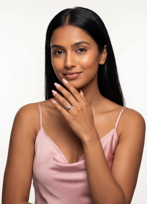 Inel Solitaire Heart Hidden Halo 1,3 CT [6]