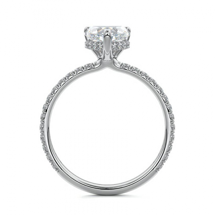 Inel Heart Hidden Halo Band Pave 1,4 CT [4]