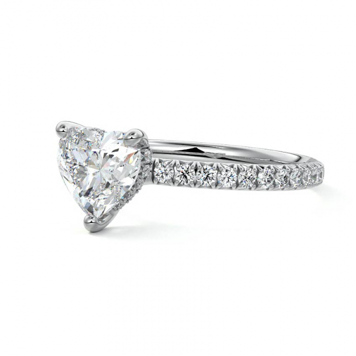 Inel Heart Hidden Halo Band Pave 1,4 CT [2]