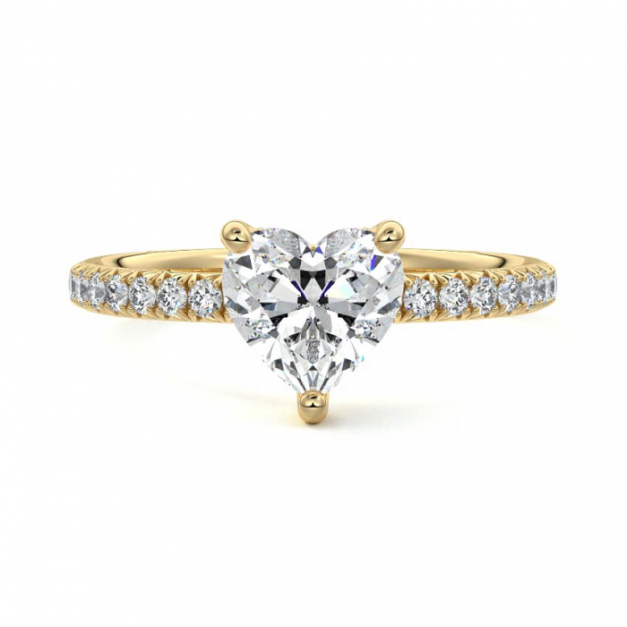 Inel Heart Hidden Halo Band Pave 1,4 CT [5]