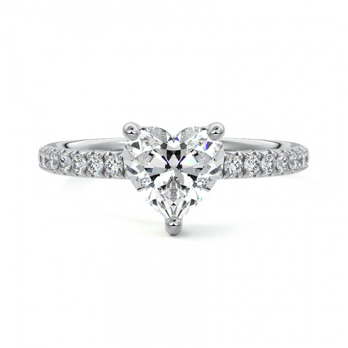 Inel Heart Hidden Halo Band Pave 1,4 CT [1]