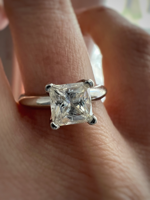 Inel Solitaire Princess cut 1 CT [4]