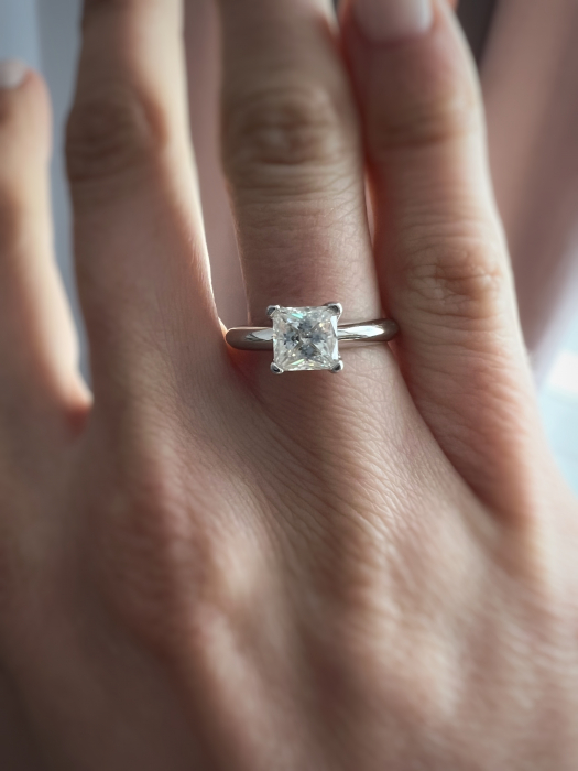 Inel Solitaire Princess cut 1 CT [5]