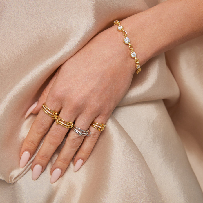 Inel Spinelli cu Moissanite 1.7 mm – Inel Design Modern din Argint | Estera Jewellery [3]