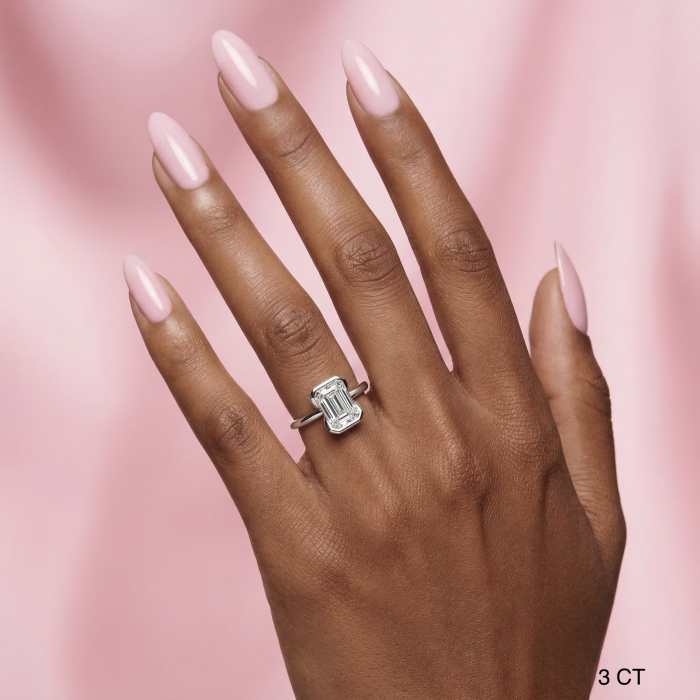 Engagement ring with lab-grown diamond emerald E VVS [6]