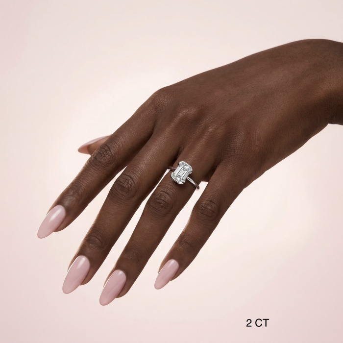 Engagement ring with lab-grown diamond emerald E VVS [5]