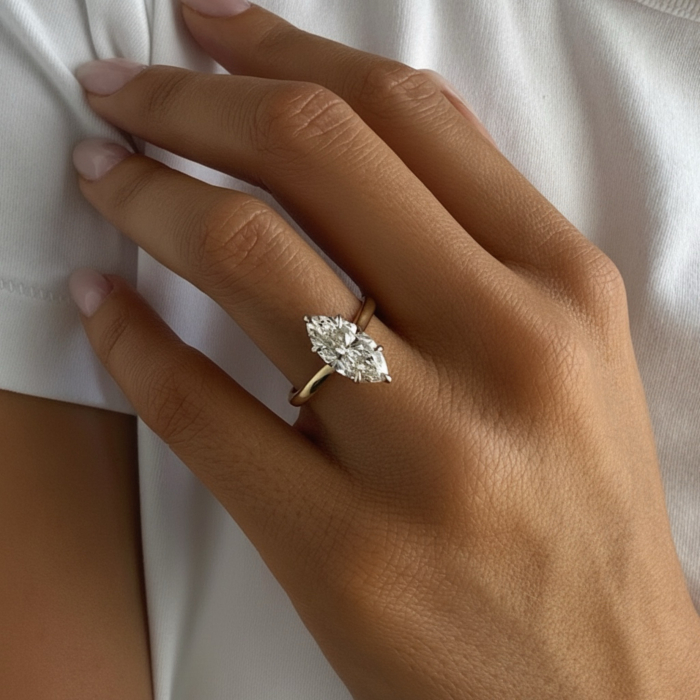 Inel de logodnă The Muse – Moissanite Marquise 2,2 CT [10]