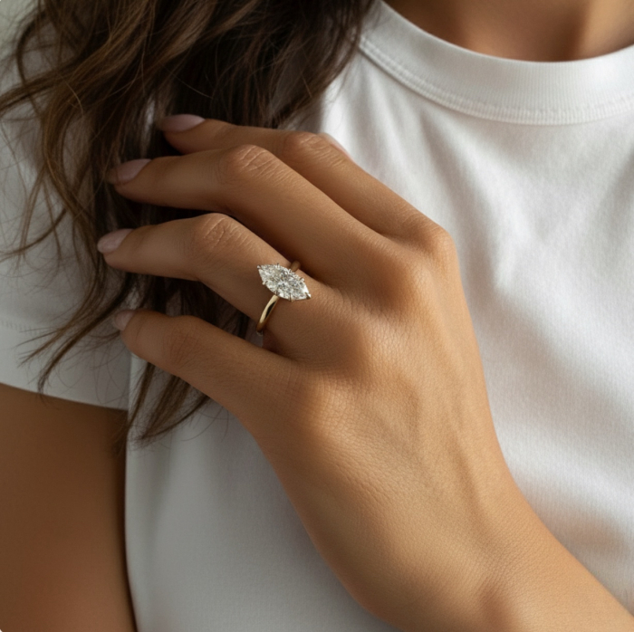 Inel de logodnă The Muse – Moissanite Marquise 2,2 CT [11]