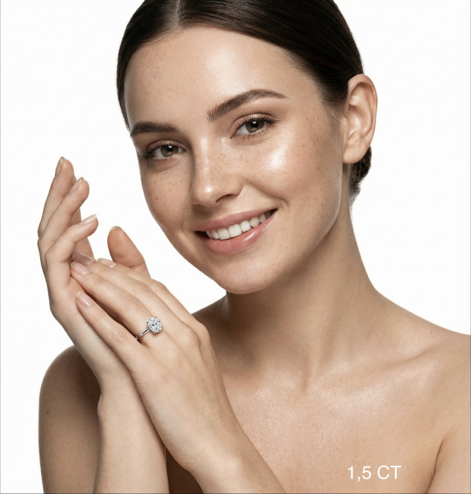 Inel logodnă moissanite oval 1.5 ct vintage Tacori [8]