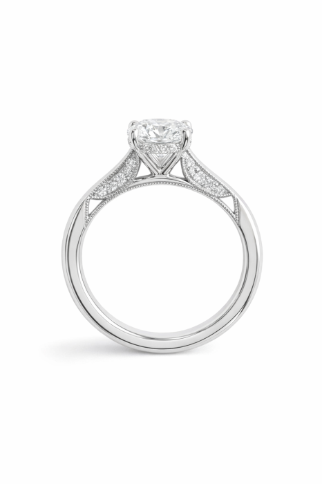 Inel logodnă moissanite oval 1.5 ct vintage Tacori [3]