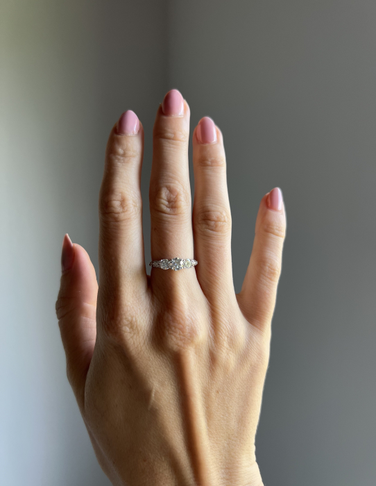 Inel trilogu Moissanite [7]