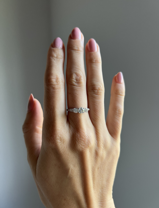 Inel trilogu Moissanite [6]