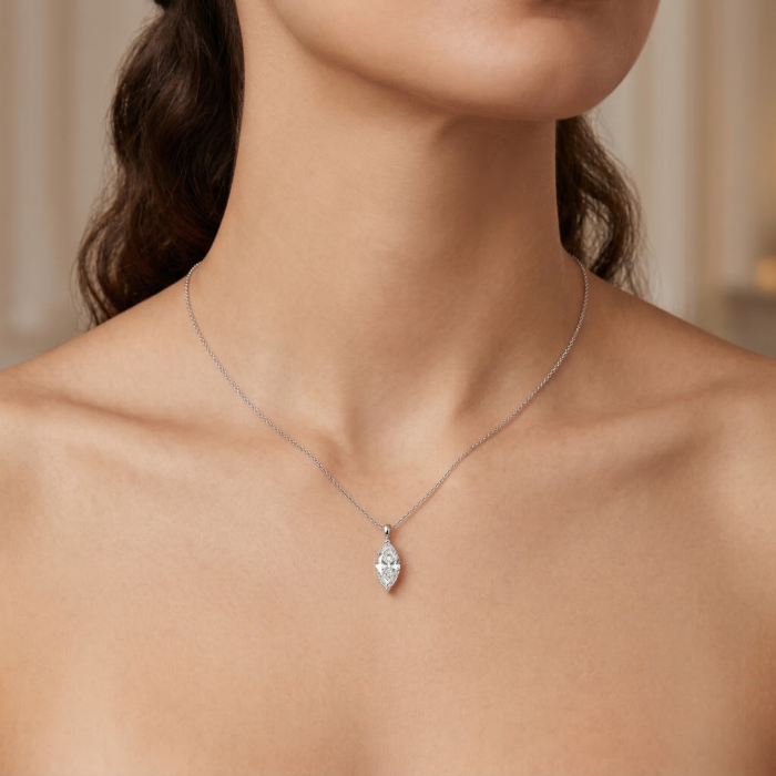 Lant cu pandantiv Marquise 1 CT [6]