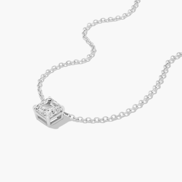 1 CT Moissanite Solitaire Asscher Pendant Necklace [2]