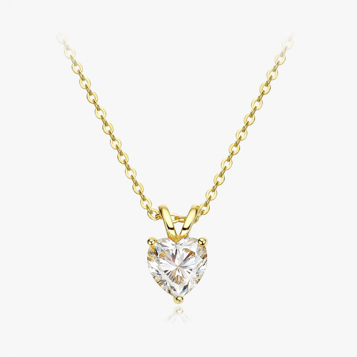 Lant cu pandantiv Solitaire Heart 1 CT [3]