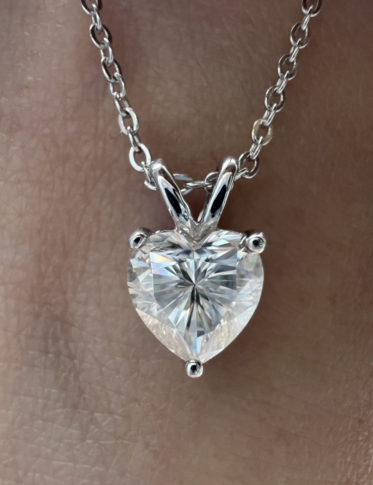 Lant cu pandantiv Solitaire Heart 1 CT [6]