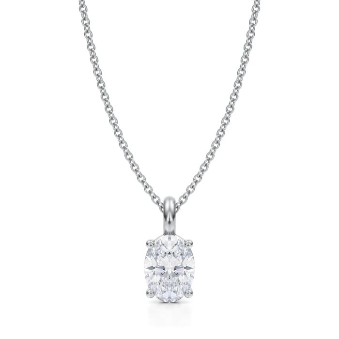 Lant cu pandantiv Solitaire Oval 1 CT [1]