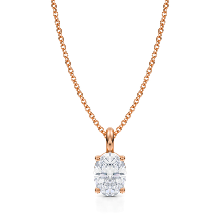 Lant cu pandantiv Solitaire Oval 1 CT [5]