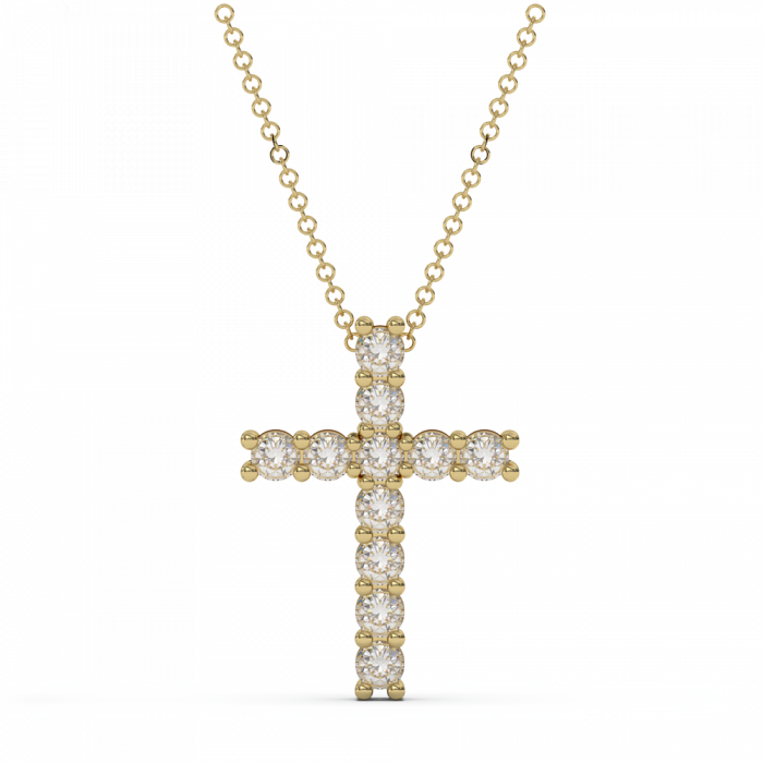 Lant si pandantiv Cruce cu Moissanite de 1 CT [3]