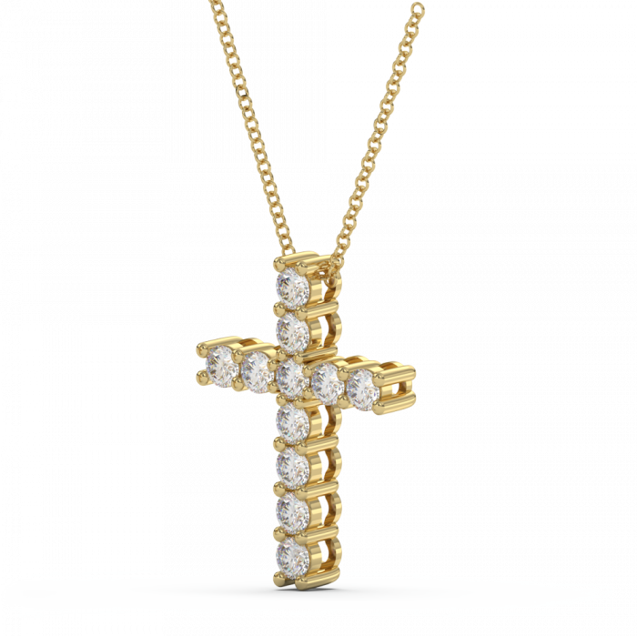 Lant si pandantiv Cruce cu Moissanite de 1 CT [4]