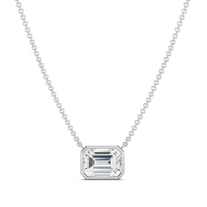 Lant si pandantiv Solitaire Emerald 1 CT [1]