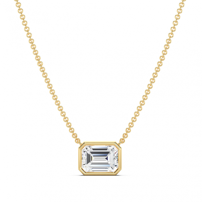 Lant si pandantiv Solitaire Emerald 1 CT [3]