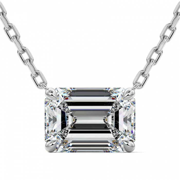 Lant si pandantiv Solitaire Emerald 1 CT [2]