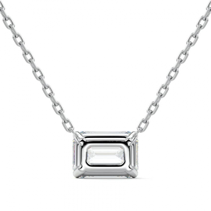 Lant si pandantiv Solitaire Emerald 1 CT [3]