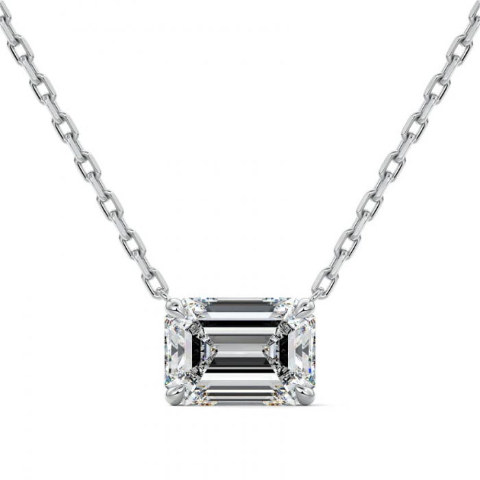 Lant si pandantiv Solitaire Emerald 1 CT [1]