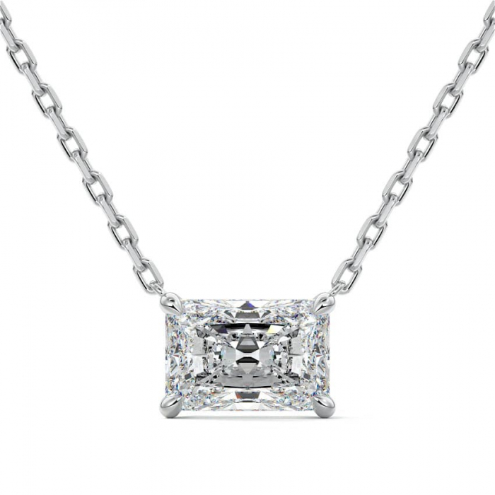 Lant si pandantiv Solitaire Radiant 1 CT [1]