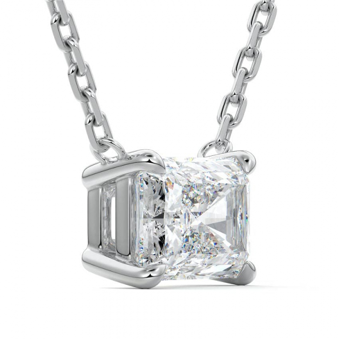Lant si pandantiv Solitaire Radiant 1 CT [6]