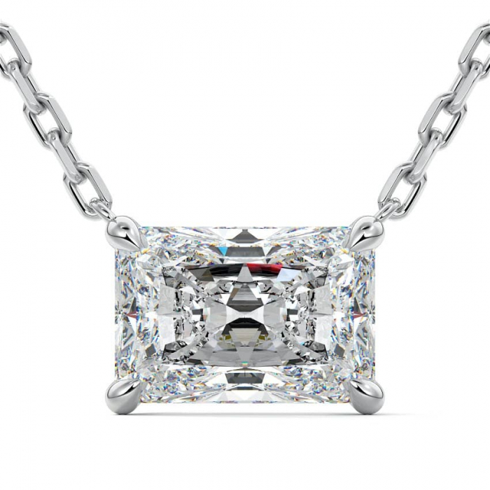 Lant si pandantiv Solitaire Radiant 1 CT [2]